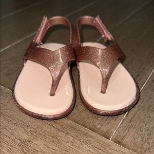 Mini Melissa Pink Glitter Sandals